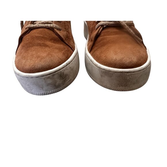 Jenni Kayne Suede Leather Leace Up Platform Sneakers Women 38 7.5 Honey Brown - Picture 15 of 16